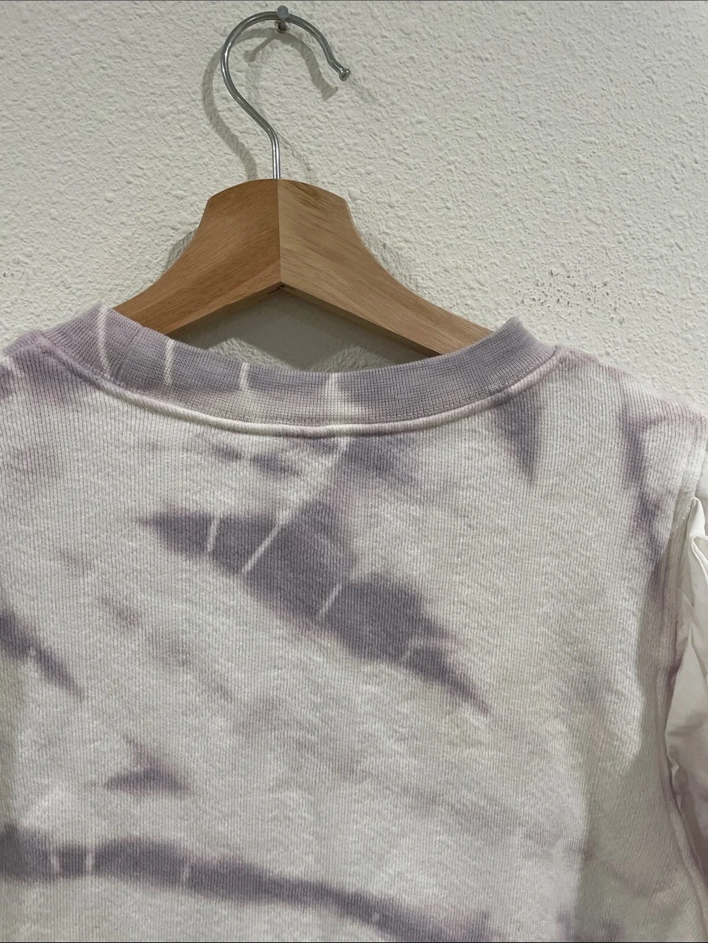 ULLA JOHNSON Elliot Pullover Puff Sleeve Thistle Purple Tie Dye 100% Cotton
